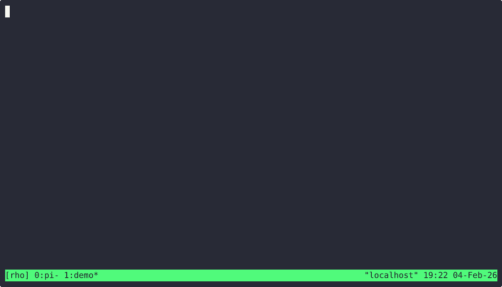 rho agent running in tmux